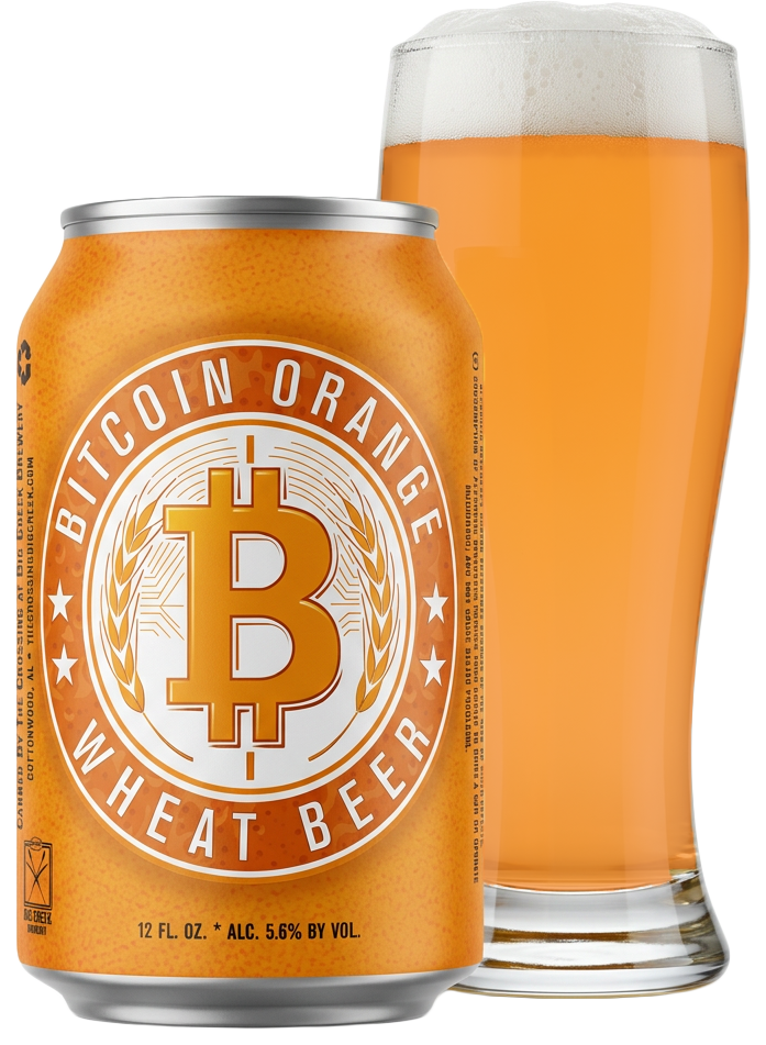 Bitcoin Orange American Orange Wheat can and pour