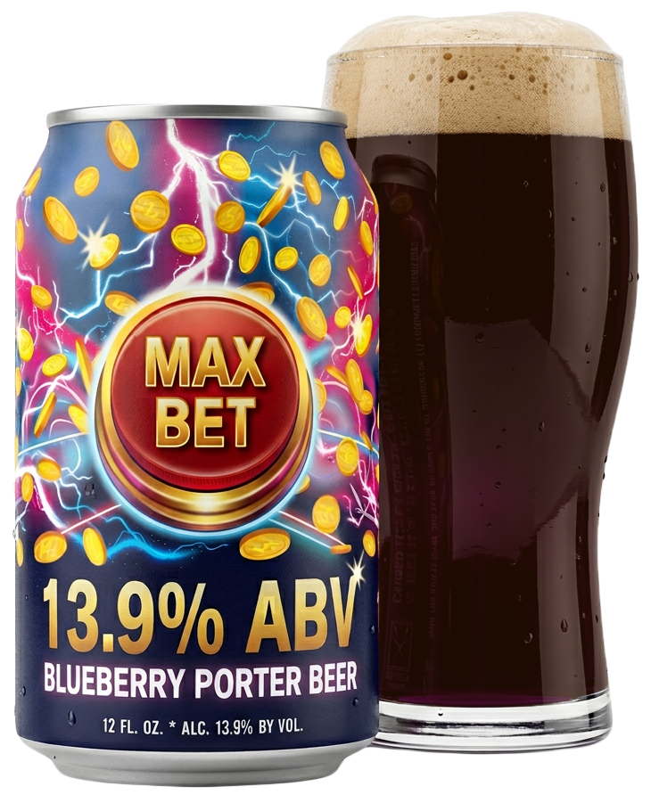 Max Bet Imperial Blueberry Porter can and pour
