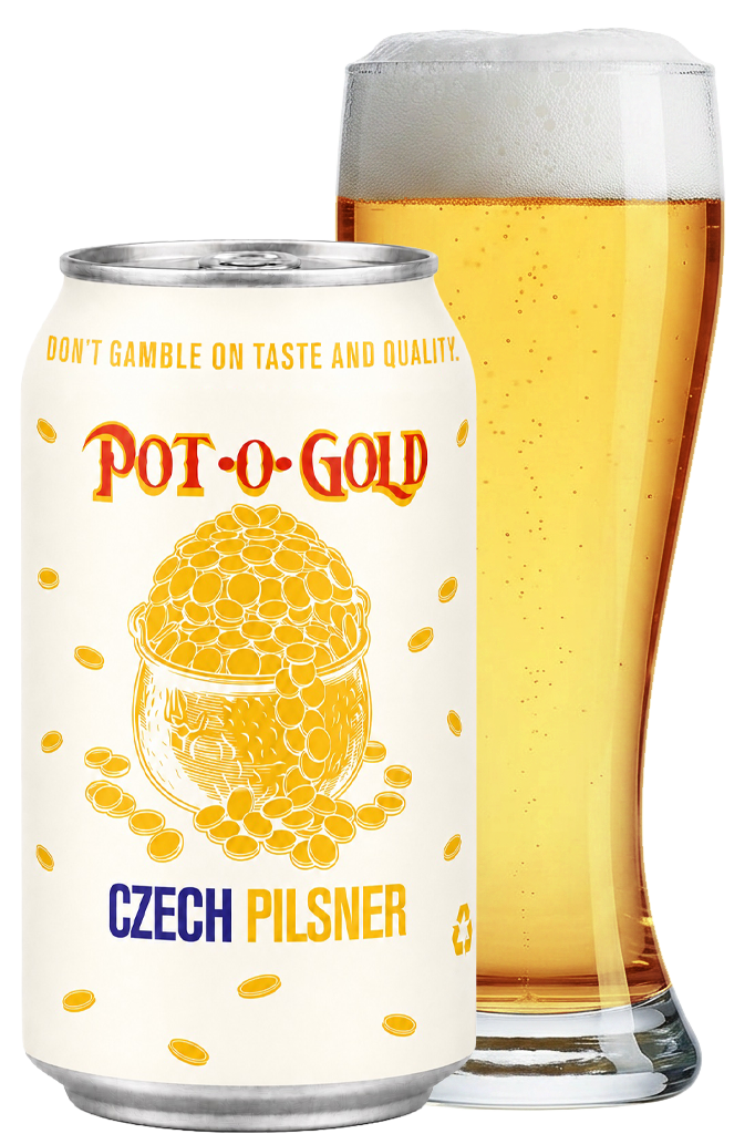 Pot O gold can and glass