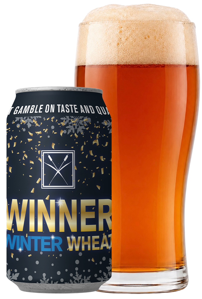 Winner Wheat can and glass