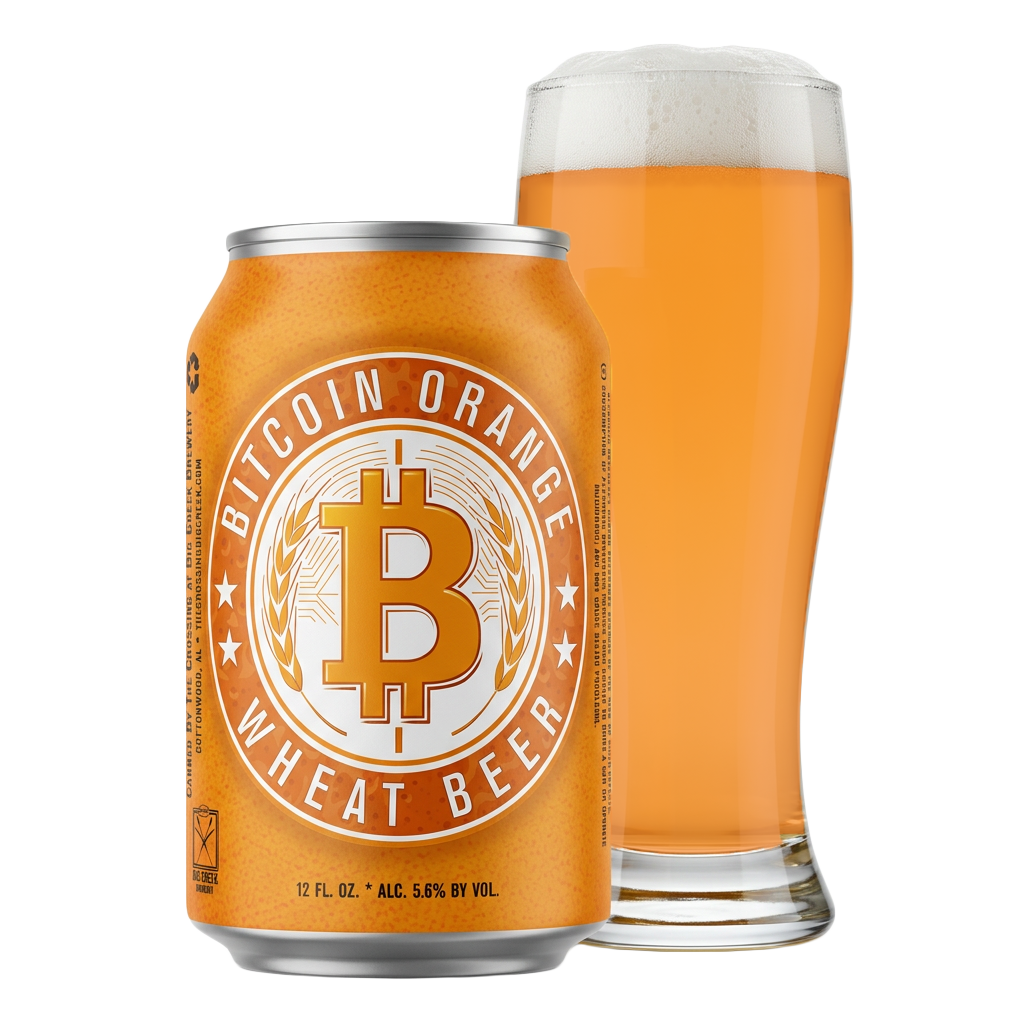 Bitcoin Orange American Orange Wheat can and pour