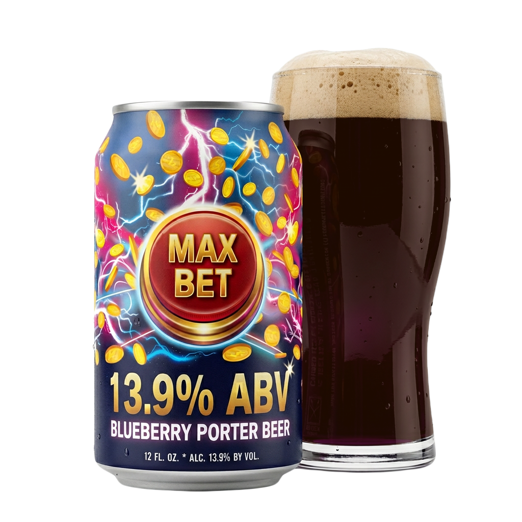 Max Bet Imperial Blueberry Porter can and pour